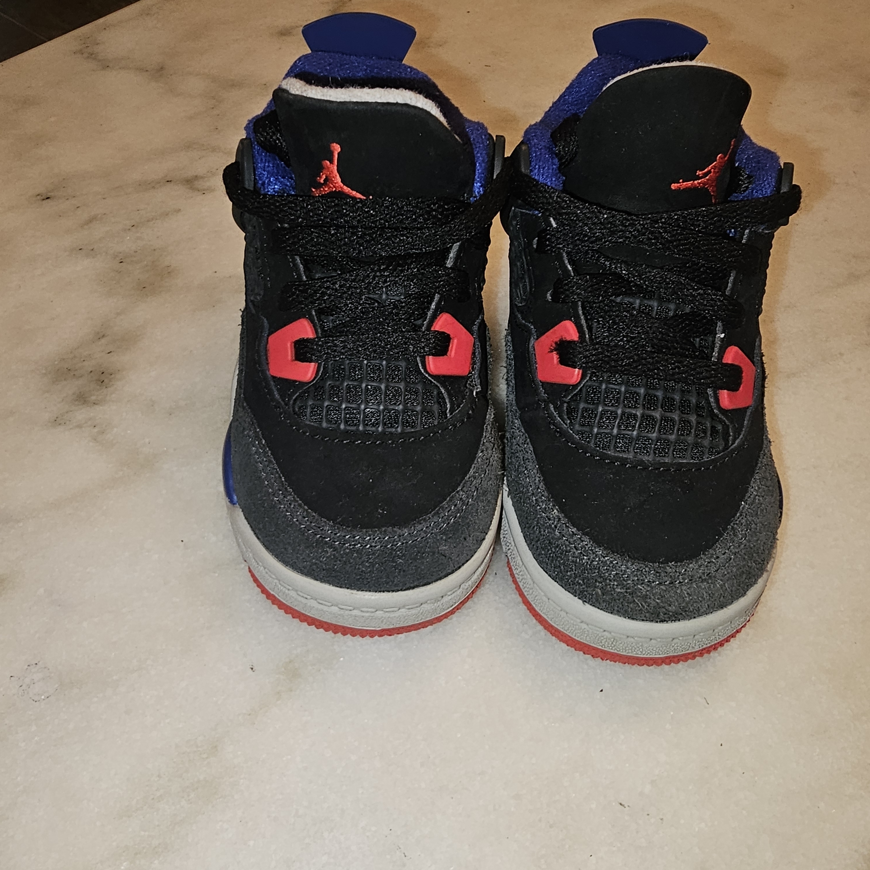 Nike Jordan Retro "Rare Air" Kids Black, Red, And Blue Athletic Sneakers
